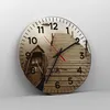 Wanduhr - Rund - Glasuhr - Brücke Boot Sepia - 30x30cm - Produktbild-Vorschau 4
