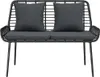 Banc de jardin vidaXL noir et anthracite en polyrotin Voir les images du produit 4