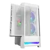 A white computer case with RGB lighting is shown with its front panel open. Anteprima dell’immagine prodotto