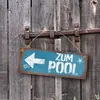 Zum Pool Pfeil links Metallschild L in 10,5x28cm in Produktbild-Vorschau 3