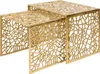 Handgearbeiteter Couchtisch ABSTRACT 50cm 2er Set gold im Produktbild-Vorschau 9