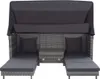 vidaXL Canapé-lit extensible 3 places avec toit Poly rotin Voir les images du produit 5