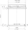 A technical drawing of a glass jar with dimensions and specifications. Náhled obrázku produktu