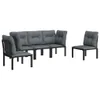 vidaXL 5-tlg. Garten-Lounge-Set Schwarz und Grau Poly Produktbild-Vorschau 12