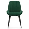 A green upholstered dining chair with black legs, presented against a white background. Produktbild-Vorschau