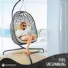 Fauteuil suspendu Dimono avec structure en polyrotin beige, Voir les images du produit 8