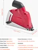 A red and silver dust shroud for an angle grinder, with dimensions and product information displayed. Anteprima dell’immagine prodotto