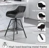 A collage of images showing a bar stool with descriptive text and feature highlights. Produktbild-Vorschau