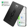A black tracking card and a smartphone displaying a map application. Produktbild-Vorschau