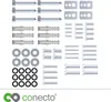 A collection of various screws, bolts, washers, and wall anchors, neatly arranged on a white background. Anteprima dell’immagine prodotto