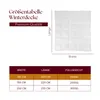 A size chart for a winter duvet with a diagram of a duvet and a table of dimensions and weights. Voir les images du produit