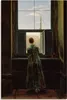 ARTland Leinwandbild Frau am Fenster. 1822 Größe: 60x90 cm Produktbild-Vorschau 1