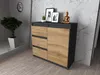 Komoda 80 cm Antracyt / Wotan 3 Szuflady 1 Drzwi Pojemna Podgląd zdjęcia produktu 4