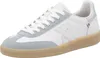 A single white and light blue sneaker with a tan sole is shown against a white background. Voir les images du produit