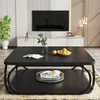 100 cm Couchtisch Quadratisch, Wohnzimmertisch, Schwarz Produktbild-Vorschau 4