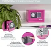 Möbeltresor mit Elektroschloss von HMF mit 23 cm Breite in Pink Anteprima dell’immagine prodotto