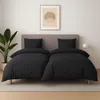 Bettwäsche 135x200 cm Schwarz 4-teilig einfarbig Mikrofaser Produktbild-Vorschau 2