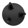 A top-down view of a black wooden plant stand with three conical legs. Voir les images du produit