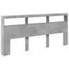 LED-Kopfteil mit Ablage Betongrau 220x17x102 cm Produktbild-Vorschau 3