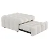 A beige upholstered sofa bed is shown in an extended position against a white background. Produktbild-Vorschau