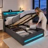 INONEFT Gestoffeerd bed 160x200 cm met LED-verlichting en Productafbeelding-voorbeeld 7