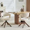 Lot de 2 chaises pivotantes rétro, en velours côtelé blanc Voir les images du produit 1