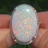 Mode Frauen super glänzende ovale Form künstliche Opal Ring Produktbild-Vorschau 2