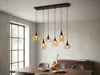 Lampadario a 6 luci Lumina con vetro ambrato Anteprima dell’immagine prodotto 6