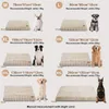 A size chart showing different sizes of dog beds with corresponding dog breeds and dimensions. Anteprima dell’immagine prodotto