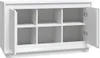 A white sideboard with its doors open, revealing six internal compartments. Náhľad obrázku produktu
