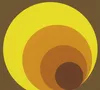 Concentric circles of yellow, orange, and brown on a brown background. Produktbild-Vorschau