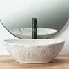 Rea Aufsatzwaschbecken Sofia Light Stone Oval Grey Produktbild-Vorschau 3