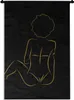 MuchoWow® Wandteppich Wandbehang Frau - Schwarz - Gold - Produktbild-Vorschau 1