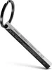 A silver-colored cuboid keychain with engraved text is shown against a white background. Voir les images du produit