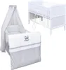 Baby-Delux Babybett Kinderbett Umbaubar 140x70 Weiß Bettset Produktbild-Vorschau 1