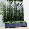 vidaXL Fioriera con traliccio blu-grigio 120x40x121,5 cm PP Anteprima dell’immagine prodotto 2