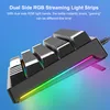 A close-up, angled view of a gaming keyboard with RGB lighting. Produktbild-Vorschau