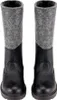 A pair of black leather and grey felt boots. Produktbild-Vorschau