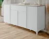 Sideboard "Visby" in weiß und Sandstein, Kommode 177 x 92 Produktbild-Vorschau 1
