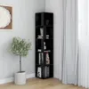 vidaXL Eckregal Schwarz 33x33x164,5 cm Holzwerkstoff Produktbild-Vorschau 3