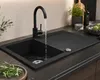 Granitspüle 76x44 cm mit Schwarzer Armatur – Küchenspüle Produktbild-Vorschau 11