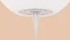 Close-up view of the underside of a white spherical object, likely a lamp or garden light, with a white support structure extending downwards. Produktbild-Vorschau