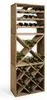 A tall, narrow wooden wine rack filled with wine bottles. Anteprima dell’immagine prodotto