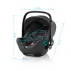 A diagram showing the dimensions of a car seat. Produktbild-Vorschau