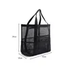 Sac de plage minimaliste en maille noir 43x39x20cm TP12 Voir les images du produit 8