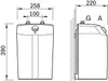 Technical drawing of a Bosch Kleinspeicher Untert. 5 l off. T TR 1500TO 5 T 2,2 kW 7736505725, showing dimensions and mounting details. Voir les images du produit