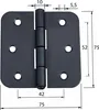 1 Gerollte Scharniere Kantige  75 x 75 mm Schwarz Produktbild-Vorschau 2