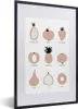 MuchoWow® Gerahmtes Poster Obst - Pastell - Design 40x60 cm Produktbild-Vorschau 1