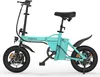 A teal ESKUTE F100 electric bicycle is shown against a white background. Produktbild-Vorschau