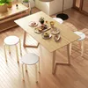 Set mit 4 stapelbaren runden Hockern aus wei?em Holz, ? 40 Produktbild-Vorschau 2